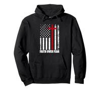 Faith Over Fear Cool Christian Flag Cross Pullover Hoodie