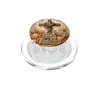 Faith Over Fear Cross Crown Of Thorns Pumpkin Fall Rustic PopSockets PopGrip for MagSafe