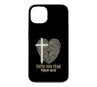Faith Over Fear Cross Heart Psalm 4610 God Bible Case for iPhone 13
