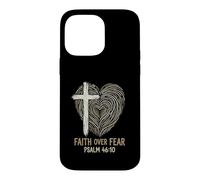 Faith Over Fear Cross Heart Psalm 4610 God Bible Case for iPhone 14 Pro Max
