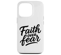 Faith Over Fear Hand-Drawn Christian Encouragement Art Case for iPhone 13 Pro