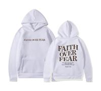 Faith Over Fear Hoodie Sweatshirt Unisex Hoodie Pullover For Men Women Sweatshirt Longsleeve Casual Tops (White,M)