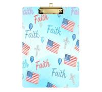 Faith Over Fear Illustration Flag Blue A4 Medic clipboard Hard Board clipboards Nursing for Classroom Supplies Teachers high School Size 9 x 12