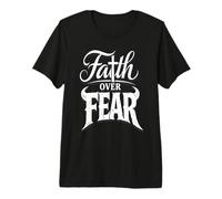 Faith Over Fear Inspirational Typography Design Premium T-Shirt