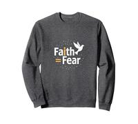 Faith Over Fear: Inspiring Spiritual Dove Message Sweatshirt, Adult Unisex, Dark Heather Grey, XXL