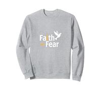 Faith Over Fear: Inspiring Spiritual Dove Message Sweatshirt, Adult Unisex, Heather Grey, XXL