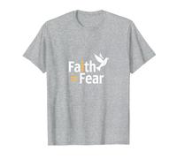 Faith Over Fear: Inspiring Spiritual Dove Message T-Shirt, Men, Heather Grey, XXL