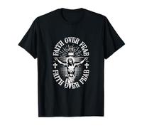 Faith Over Fear - Jesus on the Cross Christian Design T-Shirt