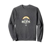 Faith Over Fear Men | Fear Not, Believe Only Inspirational Sweatshirt, Adult Unisex, Dark Heather Grey, S