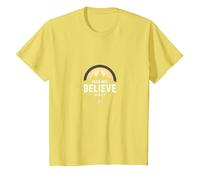 Faith Over Fear Men | Fear Not, Believe Only Inspirational T-Shirt, Kids, Lemon, 8 Years