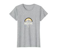 Faith Over Fear Men | Fear Not, Believe Only Inspirational T-Shirt, Women, Heather Grey, S
