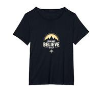 Faith Over Fear Men | Fear Not, Believe Only Inspirational T-Shirt, Women's Plus, Black, 3X
