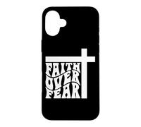 Faith Over Fear Motivational Quote Bold Typography Design Case for iPhone 16 Plus