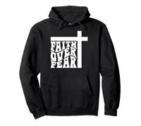 Faith Over Fear Motivational Quote Bold Typography Design Pullover Hoodie