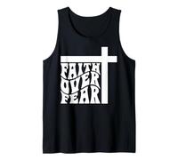 Faith Over Fear Motivational Quote Bold Typography Design Tank Top