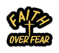 Faith Over Fear Patch 3 Inches Funny Cross Christian Religious Jesus Lover Bible, Iron On/Sew On Embroidery Fabric Applique Patches for Trucker Hat Clothes Backpack DIY Accessories Christmas Gifts