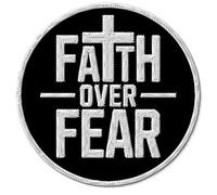Faith Over Fear Patch for Clothes - Embroidered Iron on Patch for Backpack Jacket - Fabric Sports Patches for Clothes Souvenirs & Gifts ID45095
