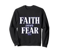Faith Over Fear Philippians 4:13 Christian Bible Verse Sweatshirt