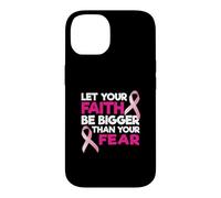 Faith Over Fear Pink Ribbon Breast Cancer Support Case for iPhone 14