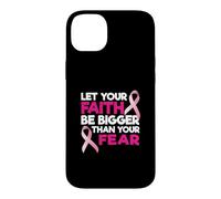 Faith Over Fear Pink Ribbon Breast Cancer Support Case for iPhone 14 Plus
