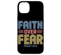 Faith Over Fear Psalm 118:6 Christian Retro Worship God Case for iPhone 14 Plus