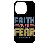 Faith Over Fear Psalm 118:6 Christian Retro Worship God Case for iPhone 14 Pro