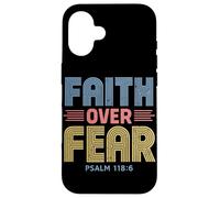 Faith Over Fear Psalm 118:6 Christian Retro Worship God Case for iPhone 16