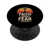 Faith Over Fear Psalm 56:3 Retro Christian Bible Verse PopSockets Adhesive PopGrip