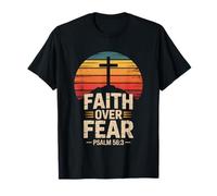 Faith Over Fear Psalm 56:3 Retro Christian Bible Verse T-Shirt