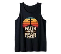 Faith Over Fear Psalm 56:3 Retro Christian Bible Verse Tank Top