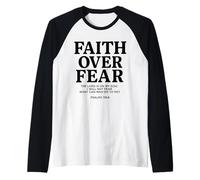 Faith Over Fear Psalms 118.6 Bible Verse Quote Christian Raglan Baseball Tee