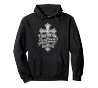 Faith Over Fear Psalms 118:6 Christian Cross Pullover Hoodie