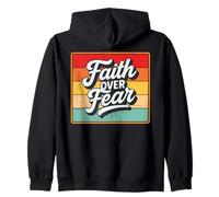 Faith Over Fear Retro Vintage Christian Men Women Kids Zip Hoodie