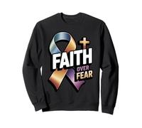 Faith Over Fear - Ribbon Support Bladder Cancer Awareness Sweatshirt