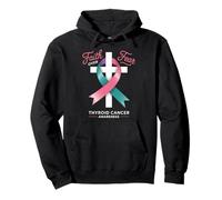 Faith Over Fear Thyroid Cancer Awareness Supportive Apparel Pullover Hoodie