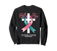 Faith Over Fear Thyroid Cancer Awareness Supportive Apparel Sweatshirt
