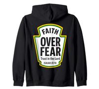 Faith Over Fear Trust God Isaiah 41:10 Christian Condiments Zip Hoodie