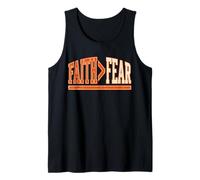 Faith Over Fear Varsity Athletic Distressed Motivational Tank Top