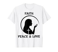 Faith Peace Love Silhouette for Easter Church T-Shirt