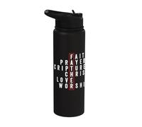 Faith Prayer Scripture Christ Love Worship Father Christian Stainless Steel Insulated Water Bottle