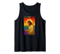 Faith Pride Power Jesus LGBTQ Inspirational Christian Symbol Tank Top