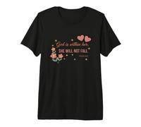 Faith Psalm 46:5 God is Within Her She Will Not Fall Floral Premium T-Shirt