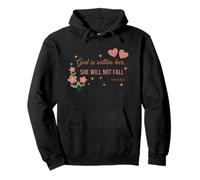Faith Psalm 46:5 God Is Within Her She Will Not Fall Floral Pullover Hoodie
