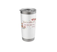 Faith Psalm 46:5 God is Within Her She Will Not Fall Floral Stainless Steel Insulated Tumbler