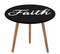 Faith Round Tablecloth Washable Oxford Cloth Table Cover for Indoor Outdoor Dining Picnic Party