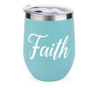 Faith Stainless Steel Wine Tumblers Insulated Coffee Mug with Lid Reusable Cute Drinking Bottle