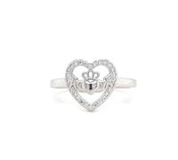 Faith Sterling Silver Claddagh in CZ Heart Ring
