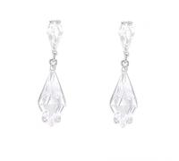 Faith Sterling Silver CZ Stud with Large Diamond Shaped Drop Earrings 0.7 x 2.5cm