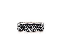 Faith Sterling Silver Full Trinity Knot Black Ring