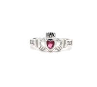 Faith Sterling Silver July Birthstone Claddagh Ring